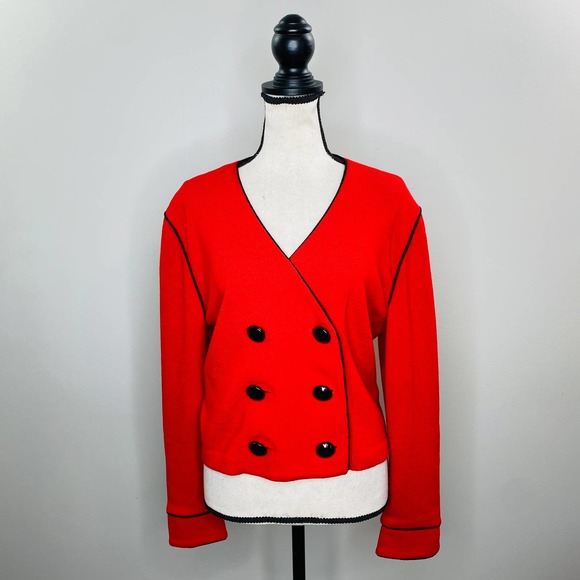 St. John Jackets & Coats St John Collection Red Santana Knit Double